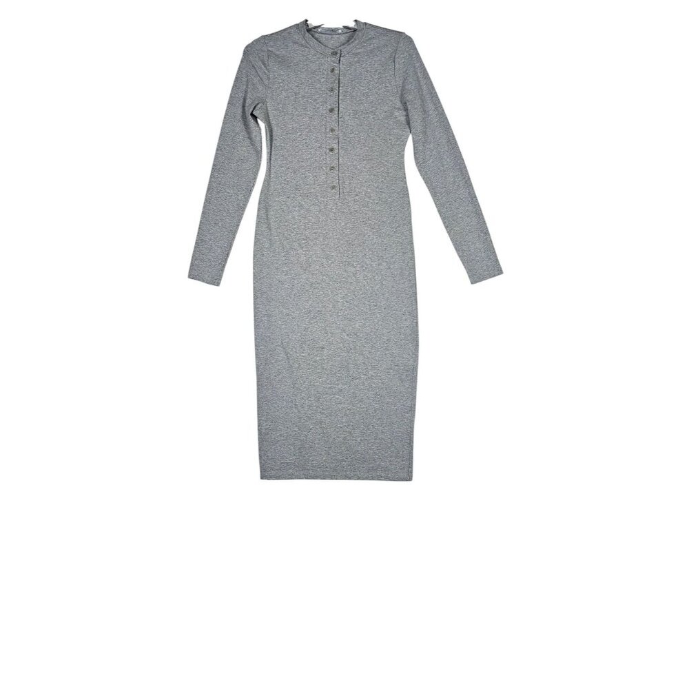 Reformation Long Sleeve Midi Dress Size S Gray